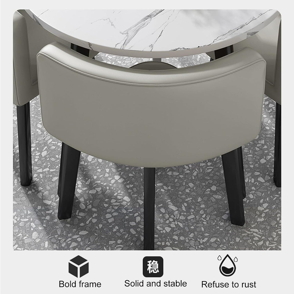 Office Reception Room Club Table and Chair Set, Home Living Room Kitchen Leisure Table, Tea Shop Coffee Shop Dessert Shop Negotiation Room Reception Room Restaurant Bar Terrace(Light Gray)