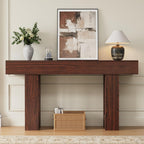 Airynee 63 Inches Long Console Table for Entryway with Drawers, Wooden Sofa Table Behind Couch, Industrial Entry Table for Living Room, Foyer, Hallway, Walnut