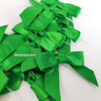 50pcs 3-1/2" Green Satin Ribbon Bows with Twist Ties Giant Bows for Christmas Holiday Gift Packing&Wrapping (Green)