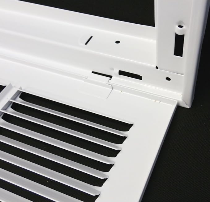 HVAC Premium 8 x 36 Duct Opening Steel Return Air Filter Grille, for 1-inch Filter, Removable Door, Flat Stamped HVAC Vent Cover Grille, Outer Dimensions 10.5 x 38.5
