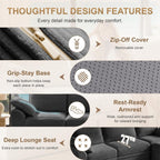 142" Upgraded Couch with Storage, Modular Sectional Couches for Living Room, Oversized Deep Seat 6-Seat U Shaped Cloud Sofa with Ottoman & Pillows,Corduroy,No Assembly (Gray)