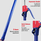WORKPRO Cabinet Jack Support Pole, 18.5" to 29.5" Steel Telescopic Quick Support Rod Adjustable 3rd Hand Support System with 154 lbs Capacity for Cabinet Jack, Drywall Jack& Cargo Bars, 2-Pack