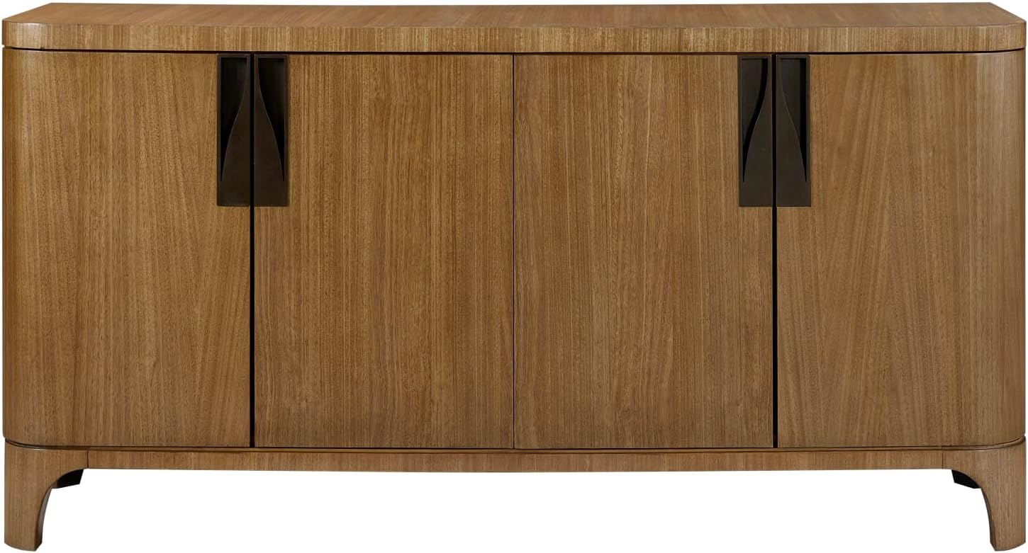 Eucalyptus Dining Server with Shelves, Tan | eucalyptus veneer server with modern design and flexible storage