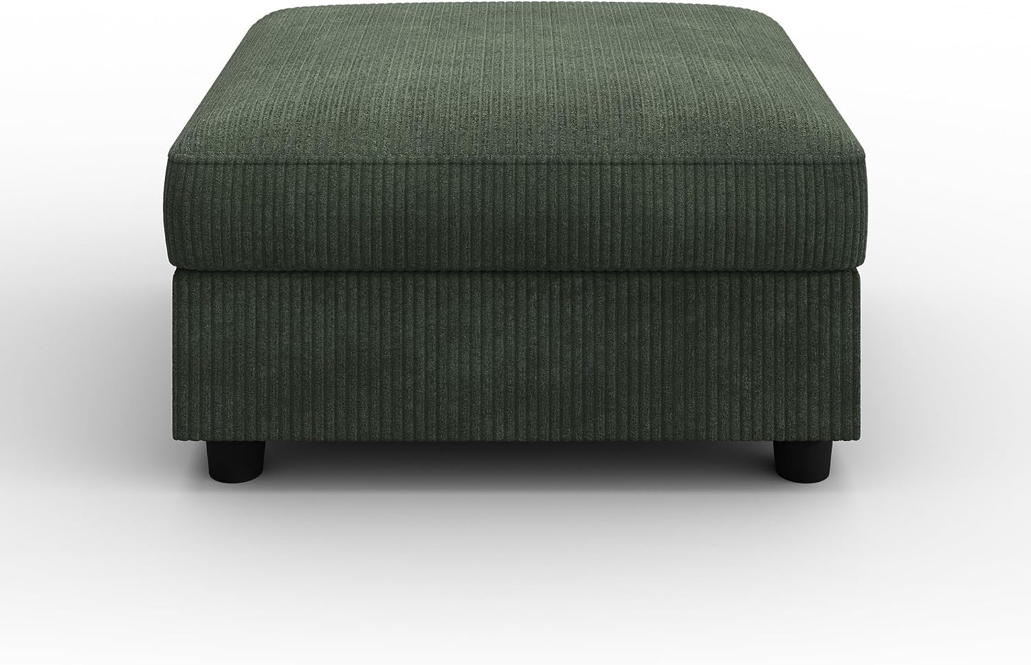 HONBAY Modern Corduroy Ottoman Module Sofa, Ottoman Bench with Storage, Green