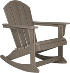 WO Home Furniture Patio Rocking Chair Set of 4 PCS Classic Outdoor HDPE UV Weather Resistant (Weathered Wood)