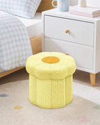 B FSOBEIIALEO Storage Ottoman Cube, 12.6" Ottoman with Storage, Yellow