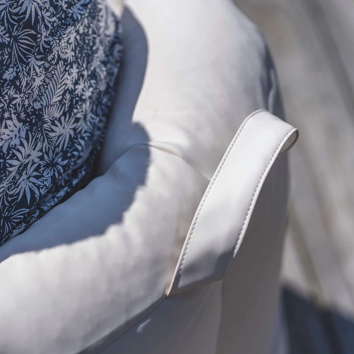 Big Joe Milano Outdoor Beanbag Chair White Marine | Polystyrene Bean Filled, Refillable, Vinyl, UV-Protected, Weather-Resistant, Fade-Proof Fabric
