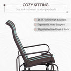 Outsunny Outdoor Glider Chair, Smooth Gliding Mechanism, Brown | Gliders for Outside Patio, Lightweight Construction, Backyard