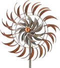 Regal Art & Gift Copper Petals Wind Spinner – Metal Yard Decorations Outdoor | Kinetic Garden Spinner for Lawn, Pathway, or Flower Bed | Weather-Resistant Outdoor Sculpture - 24 Inch