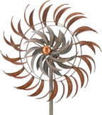 Regal Art & Gift Copper Petals Wind Spinner – Metal Yard Decorations Outdoor | Kinetic Garden Spinner for Lawn, Pathway, or Flower Bed | Weather-Resistant Outdoor Sculpture - 24 Inch