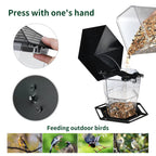 Jealoeur Bird Feeders for Outdoors Hanging Bird Feeder Wild Birds Seed, Black