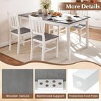 Giantex Dining Table for 4-6, 60" Rectangular Kitchen Table with Solid Rubber Wood Legs, Farmhouse Wooden Dinner Table for Dinette, Home Office, Living Room (Gray)