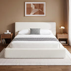Queen Bed Frame w/ Classic Headboard, Cloud Upholstered Platform Bed Frame