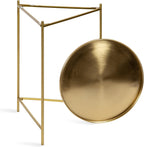 Kate and Laurel Ulani Modern Nesting Side Table, Set of 2, Walnut Brown Wood and Gold Metal, Glamorous End Tables for Storage and Display