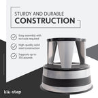 Cramer Kik Step Steel Step Stool - Two Step Stool, Holds 350 lbs (Silvertone)