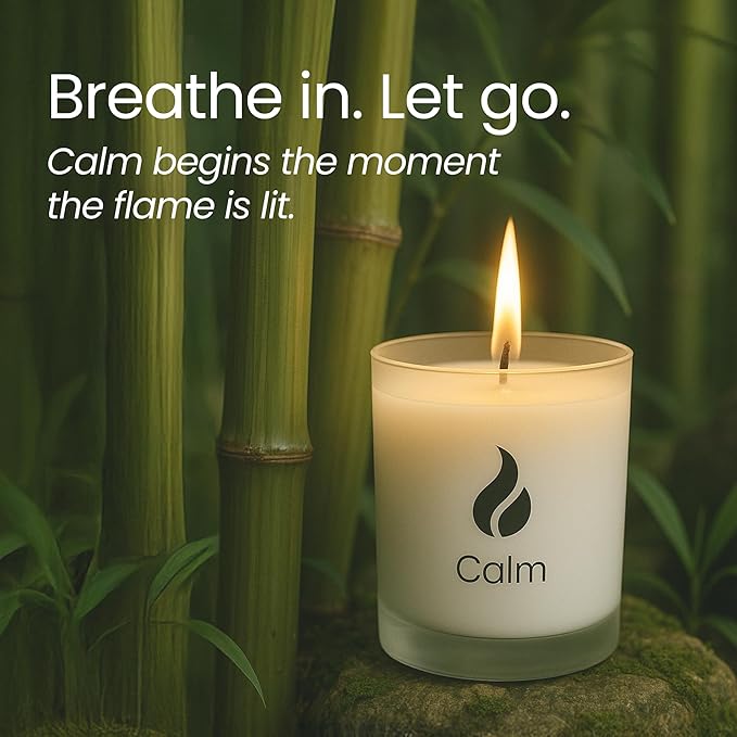 Natur IX Cleansing Scented Candles for Home | Sage & Palo Santo | Natural Non Toxic Soy Candles with Essential Oils | 50 H Long Burning | (Calm | Lavender, Basil & Jasmine)