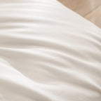 BESTOUCH Duvet Cover Set 100% Washed Cotton Linen Feel Super Soft Comfortable Chic Lightweight 3 PCs Home Bedding Set Solid Off White Super King