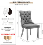 Espresso Brown Mid Century Modern Dining Chairs Set of 4, Linen Upholstered Kitchen & Dining Room Chairs with Nailhead Trim & Solid Wood Legs, Elegant Sillas De Comedor (Coffee, 4 Pcs)