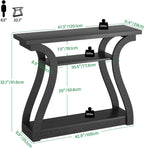 Wood Console Table, 3-Tier Accent Sofa Table (Black)