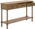 SAFAVIEH Home Collection - Peyton Desert Brown Console Table with 3 Drawers and 1 Shelf, Farmhouse Accent Entryway Table (CNS5705G)