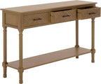 SAFAVIEH Home Collection - Peyton Desert Brown Console Table with 3 Drawers and 1 Shelf, Farmhouse Accent Entryway Table (CNS5705G)