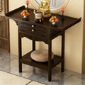 Chinese Meditation Buddhist Cabinet with Drawer Storage | Personal Shrine Stand Prayer Tables For Bedroom, Living Room, Office, Entryway(Walnut,120x33cm/47.2x12.9in)