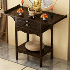 Chinese Meditation Buddhist Cabinet with Drawer Storage | Personal Shrine Stand Prayer Tables For Bedroom, Living Room, Office, Entryway(Walnut,120x33cm/47.2x12.9in)
