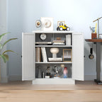 Metal Pantry Cabinet, 35 Inch Tall Kitchen Storage Cabinet, Pantry Cabinet with Doors and 2 Adjustable Shelves, Food Pantry Storage Cabinet for Kitchen, White