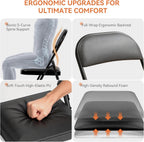 Upgrade 18% Thicker 6 Pack Folding Chair with Cushion | Heavy Duty Folding Chair for Outside and Indoor Leather Padded Folding Chairs Durable Steel Frame for Home and Office Party