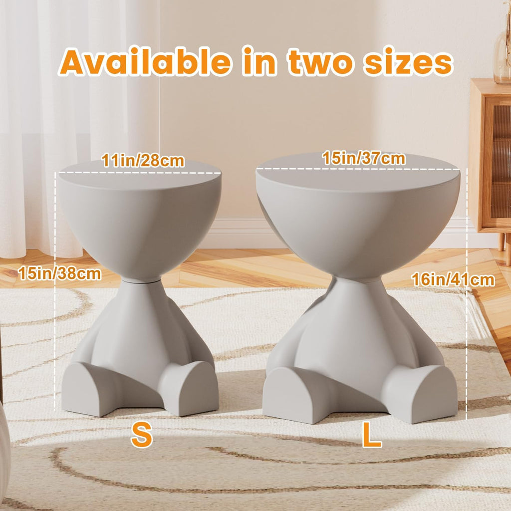 Circle Side Table, Round Modern End Table, Waterproof & Durable, Small Coffee Table for Living Room, Bedroom, Bedside, Versatile Accent Table - Orange