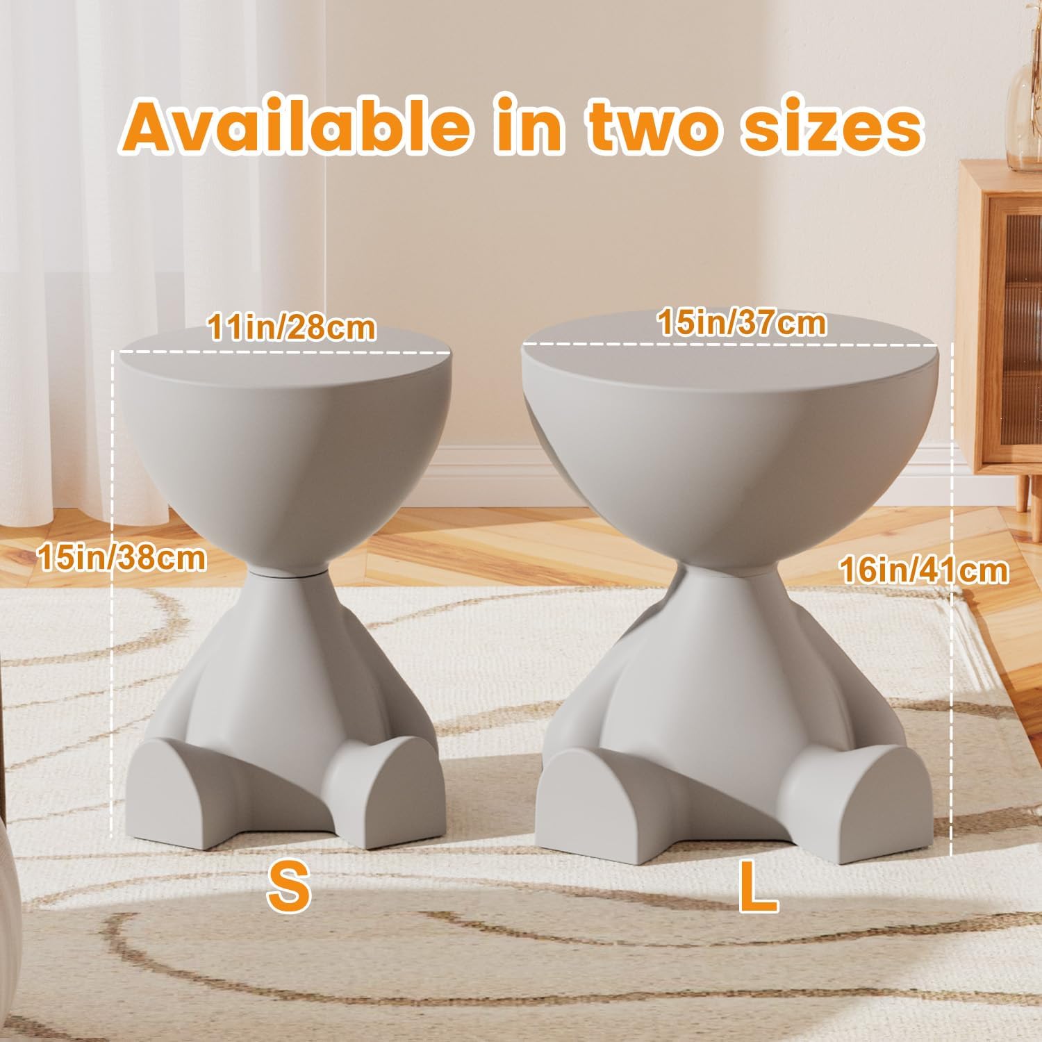 Circle Side Table, Round Modern End Table, Waterproof & Durable, Small Coffee Table for Living Room, Bedroom, Bedside, Versatile Accent Table - Green