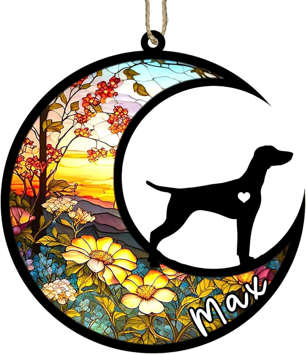 Personalized Dog Memorial, Custom Name Vizsla Dog Christmas Ornament with Name, Custom Breeds, Pet Loss Light Catcher, Gifts for Lovers Loss of Pet Sympathy on Mothers Day Christmas