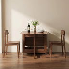 Extendable Drop Leaf Folding Dining Table with 2 Hidden Storage Drawers and 4 Wheels, No Assembly Required Space Saving Table for Small Spaces, Living Room & Kitchen (51.18 inch Table & 4 Chairs)