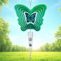 ISEO Butterfly Wind Spinner for Yard and Garden with Gazing Ball Set, Hanging Outdoor Decor, Yard Art, Porch and Patio Decorations, Metal Wind Spinners Outdoor, Weather Resistant, 6.5”