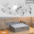 Light Bulb Organizer Storage Box, Ornament Storage with 30 Dividers Foldable Organizer with Lid Sturdy PP Board Fits Various Christmas Light Standard Bulbs Case Box Gray