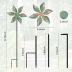 2 Pack Wind Spinners Outdoor Clearance Metal Vintage Green,Wind Sculpture Small Iron Windmill is Decorative Garden Stakes for Patio Lawn Outdoor Yard Lawn Garden Decor