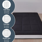 MAXYOYO 6" Extra Thick Floor Futon Mattress, Foldable Japanese Floor Mattress for Adults, Roll Up Tatami Pad for Guest Room, Black, Queen