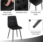 5-Piece Round Dining Table Set - Kitchen Table Chairs Set of 4 with Black Velvet Upholstered Chairs -Dining Table Set for 4
