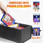 Video Game Storage Boxes, Blu-Ray Storage Boxes, Magnetic Video Game Box Protector Case, Store Up to 20 Cases – 1 Pack