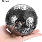 uxcell 4" Decorative Balls, 3 Pcs Mosaic Glass Balls, Decorative Table Sphere Orbs, Centerpiece Balls for Decorating Bowls Vase Tables Wedding Party, Black
