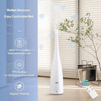 Warm and Cool Mist Humidifier for Home/Bedroom with Remote Control 2.3L Smart Air Humidifier for Desk/Office/Bedroom 25dB Whisper Quiet with Auto Shut off