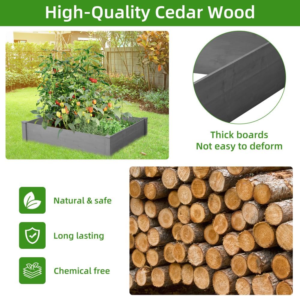 Heavy-Duty Outdoor Storage Cabinet with Metal Top and Weather-Resistant Wood Construction for Patio, Yard, and Garden Use (48" Raised Garden Bed)