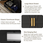 Baborokic Metal Wardrobe Cabinet with Hanging Rod,71" Armoire Wardrobe Closet with Adjustable Shelves,Farmhouse Steel Clothing Storage Cabinets for Bedroom,Office,Laundry Room Black