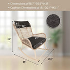 Rocking Chair, Indoor & Outdoor, Rocker Recliner Chair for Front Porch, Garden, Patio, Backyard (61611415)