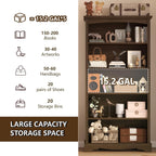 TVU 5-Tier Wooden Bookshelf, 31.5" W x 65" H ×9.9" D Bookshelf with Storage, Floor Standing Modern Style Display Bookcase for Living Room, Office, Study Room, Entryway, Brown