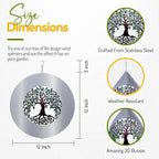 ISEO Tree of Life Wind Spinner for Yard and Garden, Hanging Outdoor Decor, Yard Art, Porch and Patio Decorations, Metal Wind Spinners Outdoor, Weather Resistant, 12”