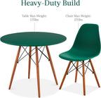 Best Choice Products 5-Piece Dining Set, Compact Mid-Century Modern Table & Chair Set for Home, Apartment w/ 4 Chairs, Plastic Seats, Wooden Legs, Metal Frame - Dark Green/Walnut