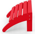 WestinTrends Outdoor Patio Adirondack Ottoman Foot Rest, All Weather Poly Lumber Foot Stool for Adirondack Chair, Widely Used for Outside Porch Pool Lawn Backyard, Red
