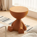 Circle Side Table, Round Modern End Table, Waterproof & Durable, Small Coffee Table for Living Room, Bedroom, Bedside, Versatile Accent Table - Orange