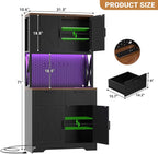 Unikito Pantry Cabinet with Microwave Countertop, 71" Tall Kitchen Pantry Storage Cabinet with Charging Station & LED Lights, Freestanding Kitchen Hutch with Drawers& Pegboard for Dining Room, Black